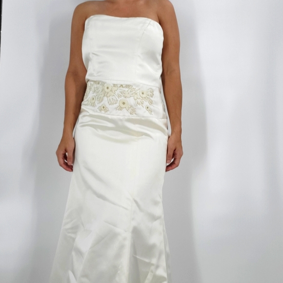 NWT Vintage Nicole Miller Ivory Satin Beaded Gown -  threedaughtersproperties.com